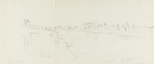 Tekening. Schetsen uit Rome. A. Sint-Pieters en het Vaticaan Plein gezien vanuit het noordoosten. B, C. ...